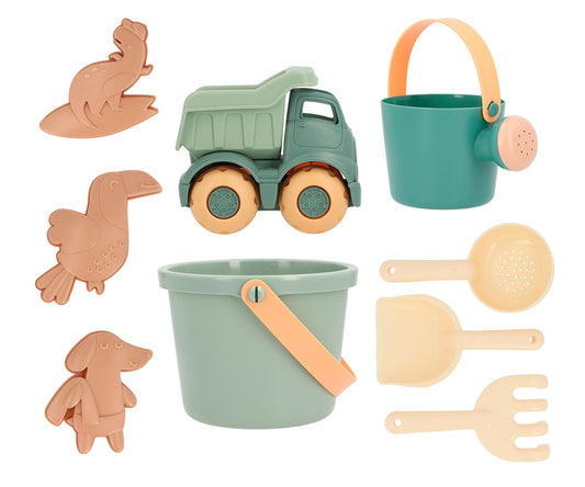 Set Spiaggia Monneka Sea Grean + Camioncino - Personalizzabile con nome