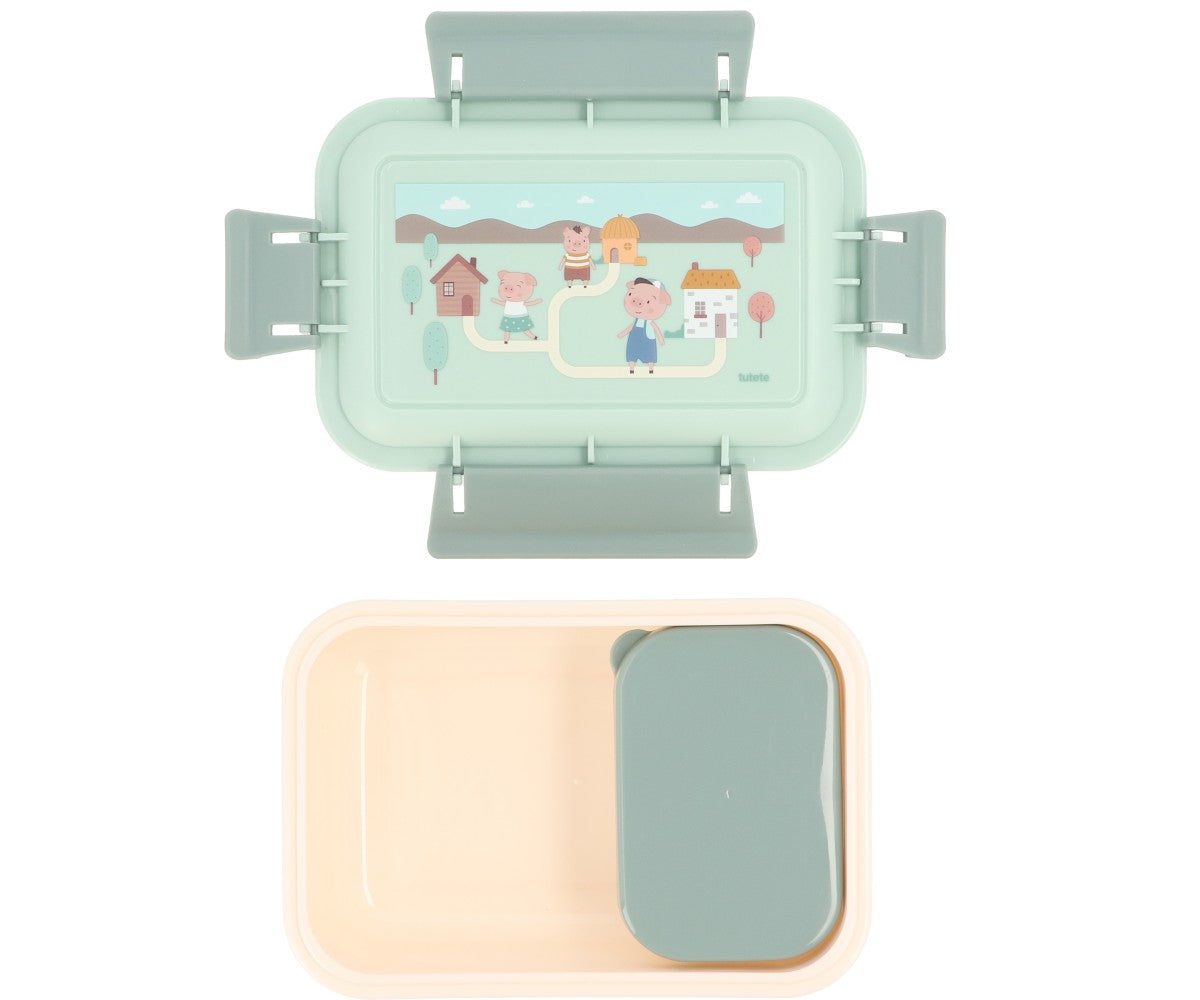 Bento Box Tutete The Three Little Pigs Personalizzabile con nome