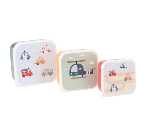 3 Scatoline Snack Tutete City Cars Personalizzabili con nome