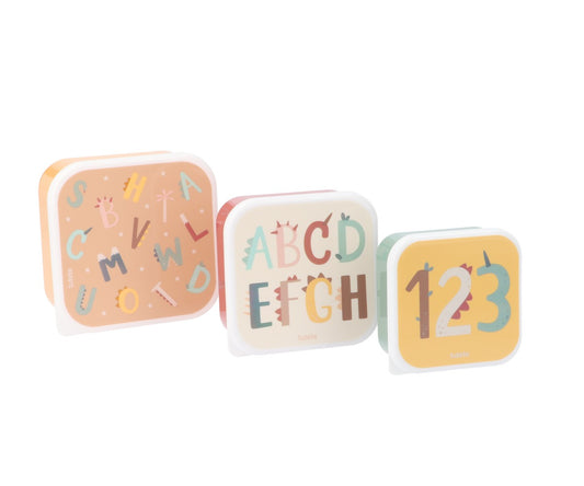 3 Scatoline Snack Tutete Funny Letters Personalizzabili con nome