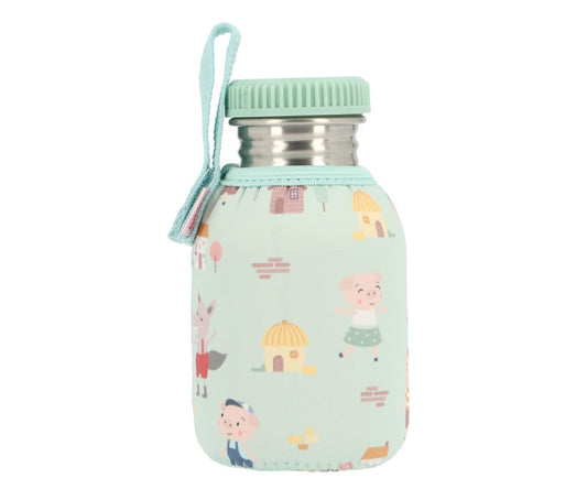 Borraccia Acciaio Fodera The Three Little Pigs 350ml - Personalizzabile