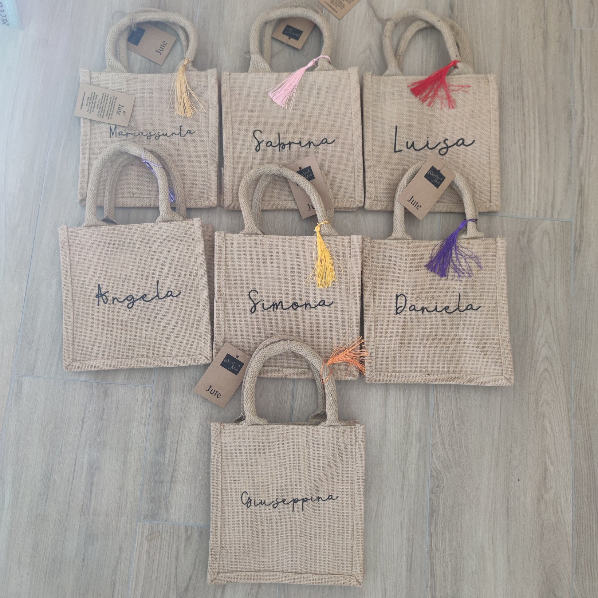 Borsa Juta Mini Gift Bag Personalizzabile - Fili e Stelle
