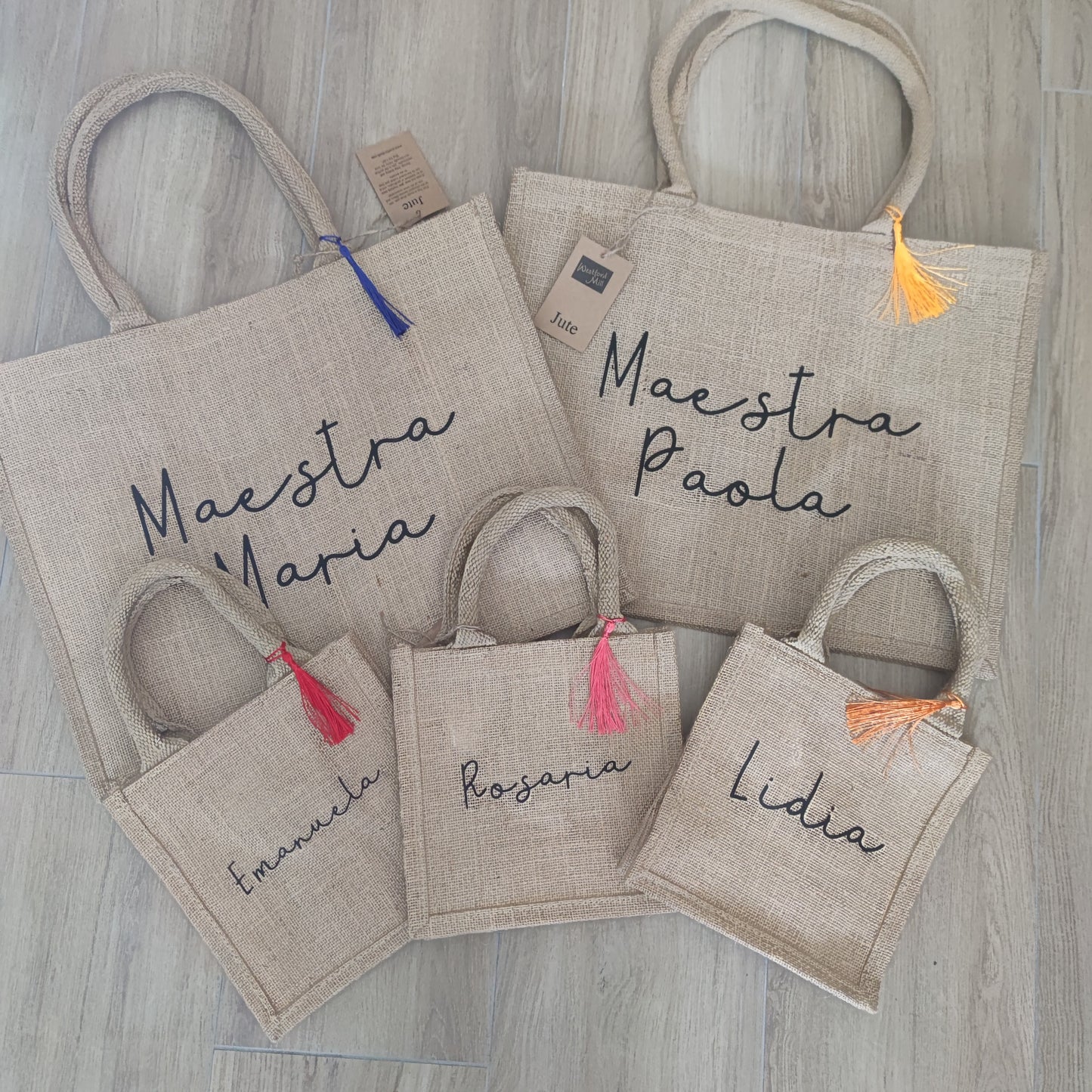 Borsa Juta Classic Personalizzabile - Fili e Stelle