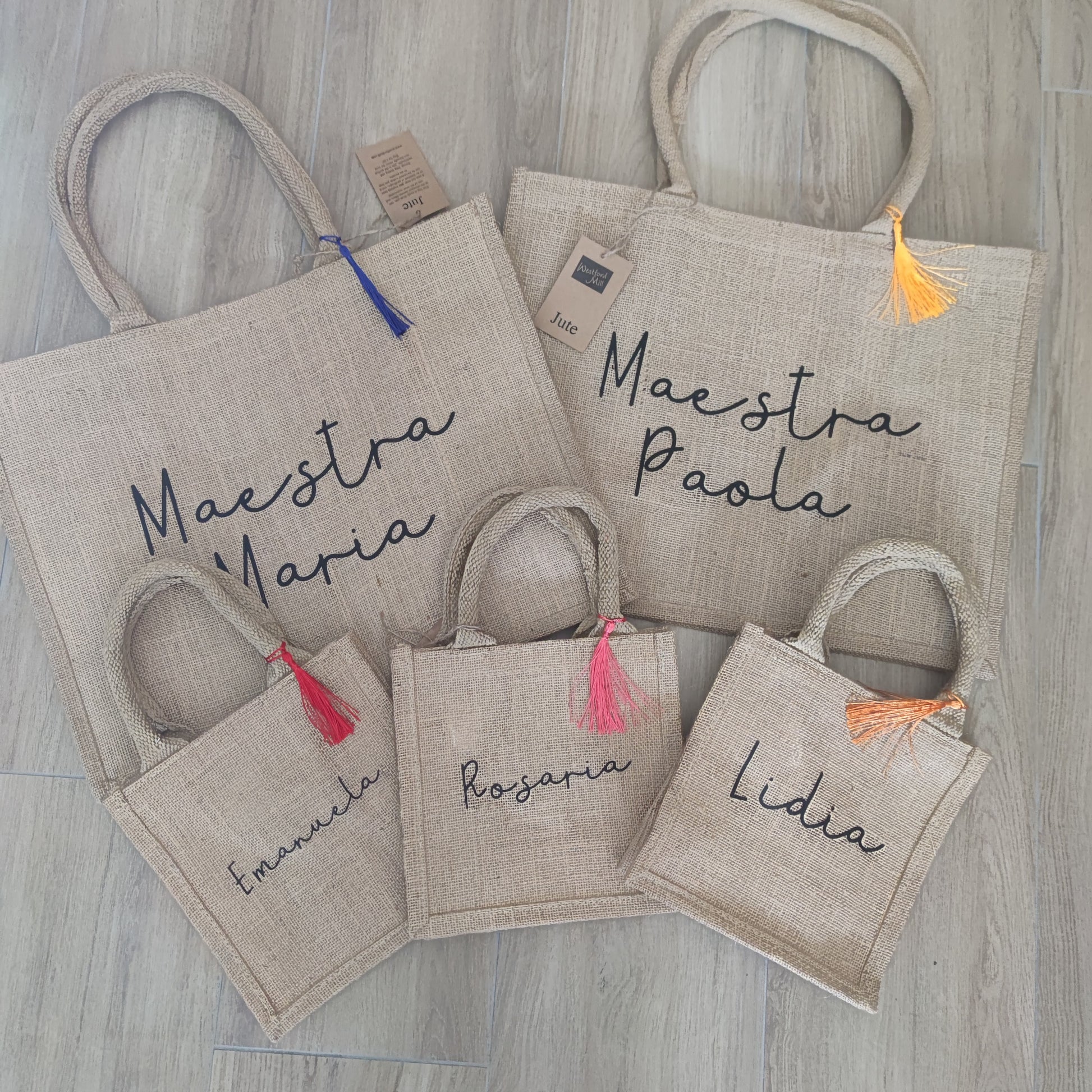 Borsa Juta Classic Personalizzabile - Fili e Stelle