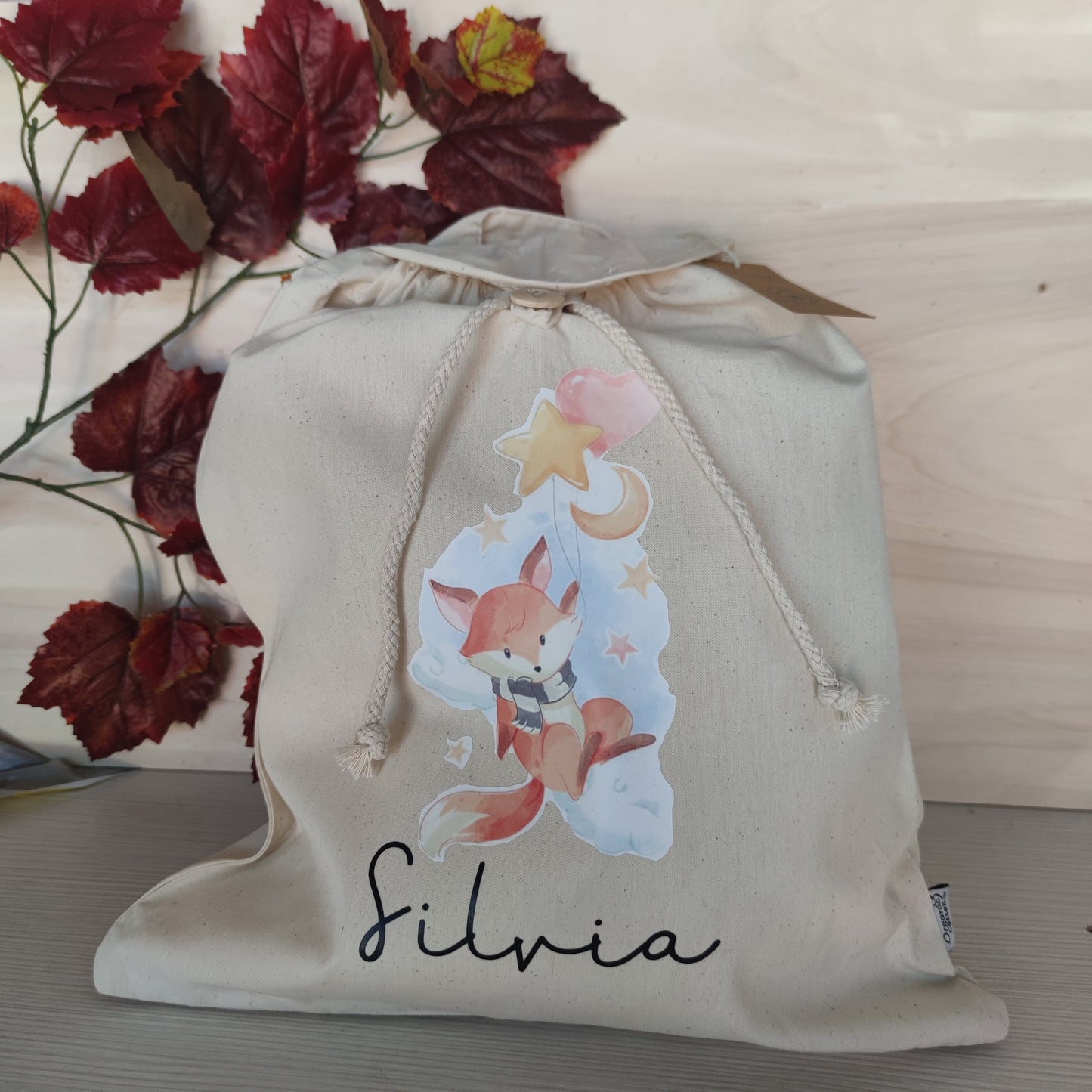 Zainetto in Cotone Organico - Personalizzabile con Disegno e Nome