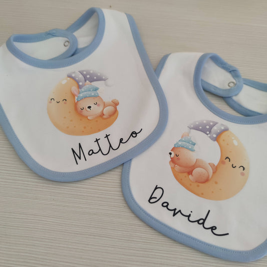 Bavaglino in Cotone - Personalizzato con Disegno e Nome