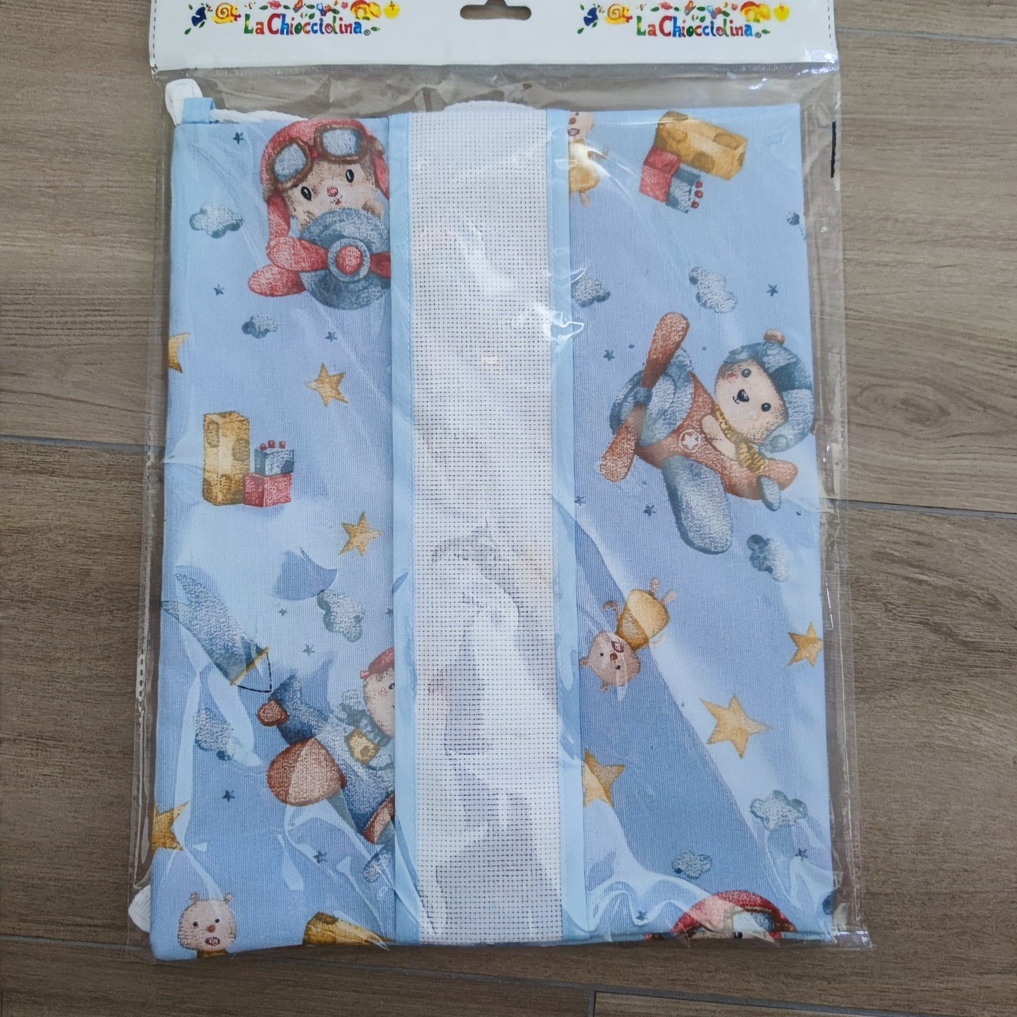 Sacca Zaino Asilo 32x42 cm Orsetto Aviatore - Personalizzato con nome