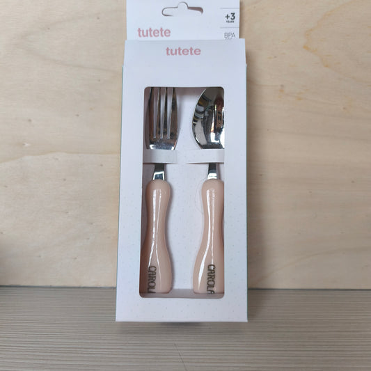 Set Posate Forchetta e Cucchiaio - GIA' personalizzate CAROLA - Col. Rosa
