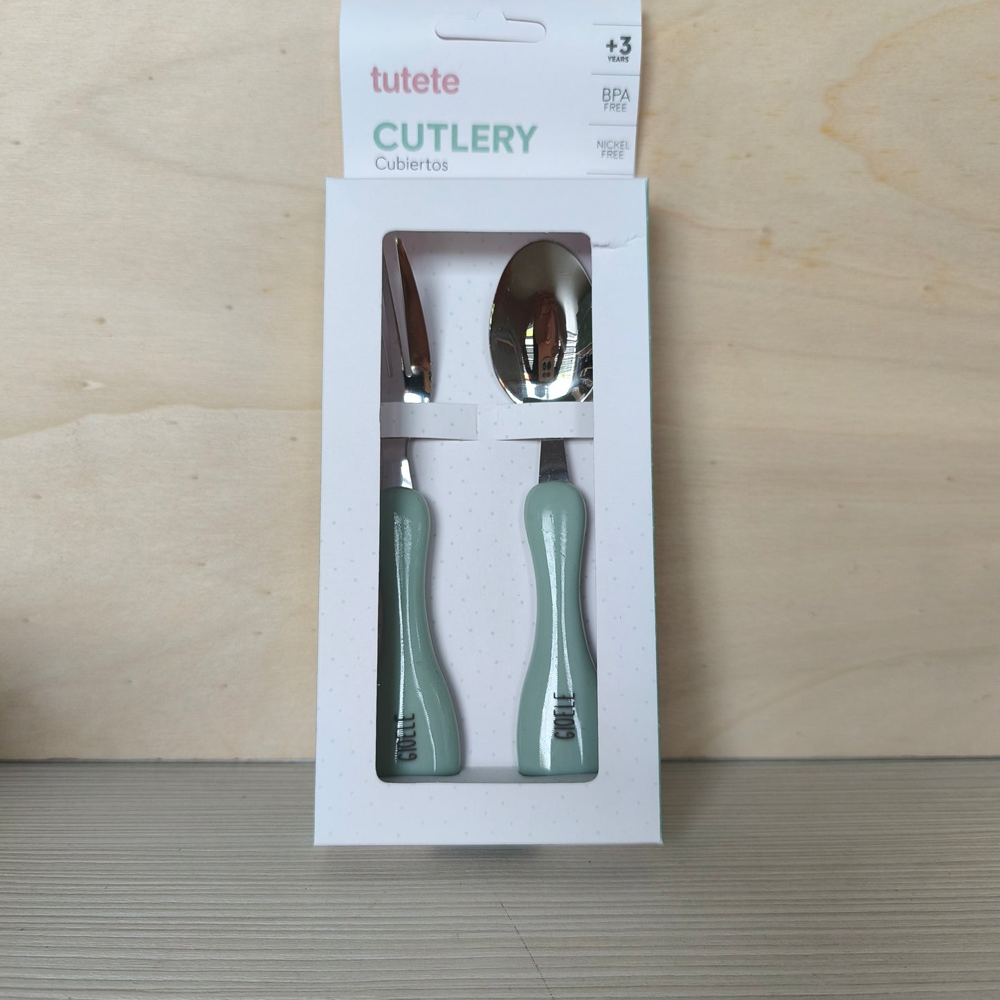 Set Posate Forchetta e Cucchiaio - GIA' personalizzate GIOELE - Col. Sage