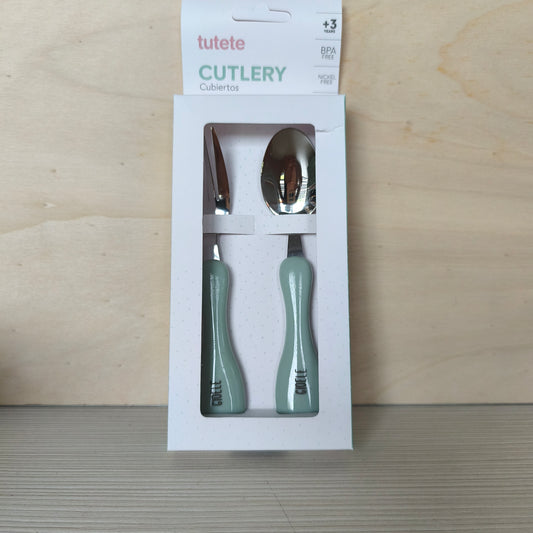 Set Posate Forchetta e Cucchiaio - GIA' personalizzate GIOELE - Col. Sage