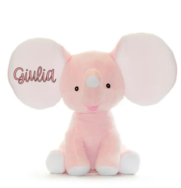 Peluche Elefante Dumbo Rosa Personalizzabile - Fili e Stelle