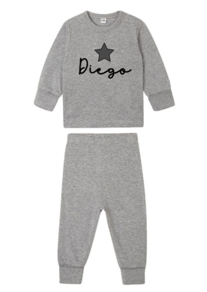 Pigiama Bimbo Cotone Grigio - Personalizzabile - Fili e Stelle