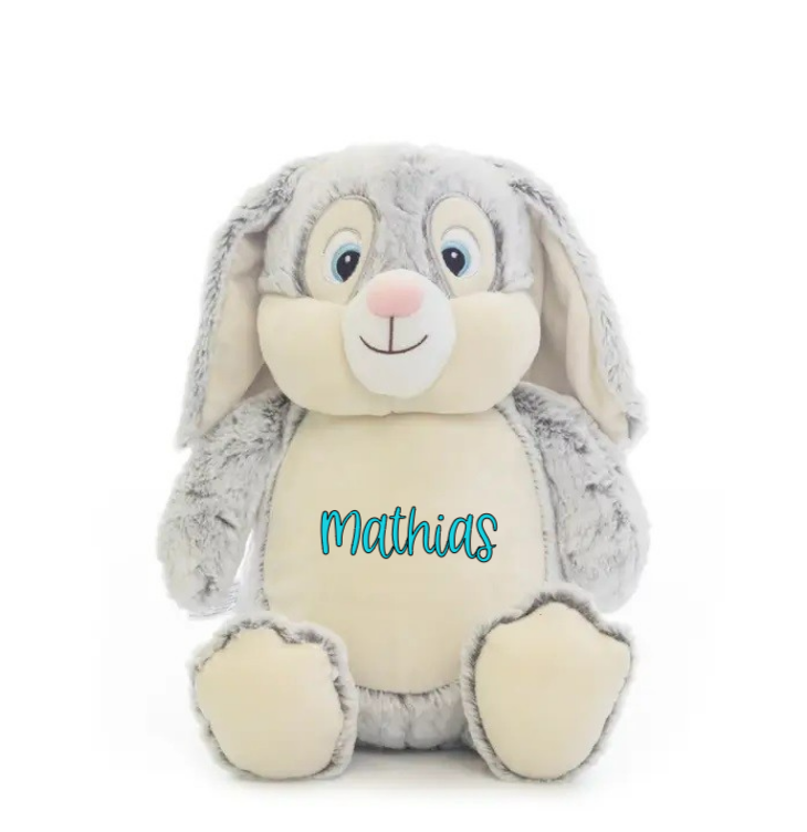 Peluche Coniglietto Grigio Personalizzabile - Fili e Stelle