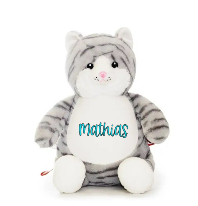 Peluche Gatto Grigio Personalizzabile - Fili e Stelle
