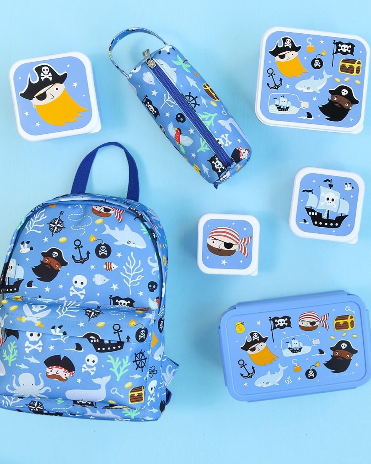 Astuccio per la Scuola con Chiusura a Zip - Pirati - 20x8x7 cm - Personalizzabile con Nome
