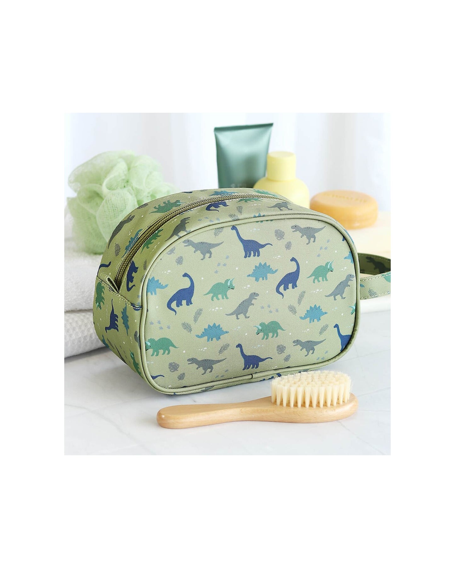 Beauty Case - Dinosauri - 20.5 x 14 x 9.5 cm - Personalizzabile con Nome - Fili e Stelle