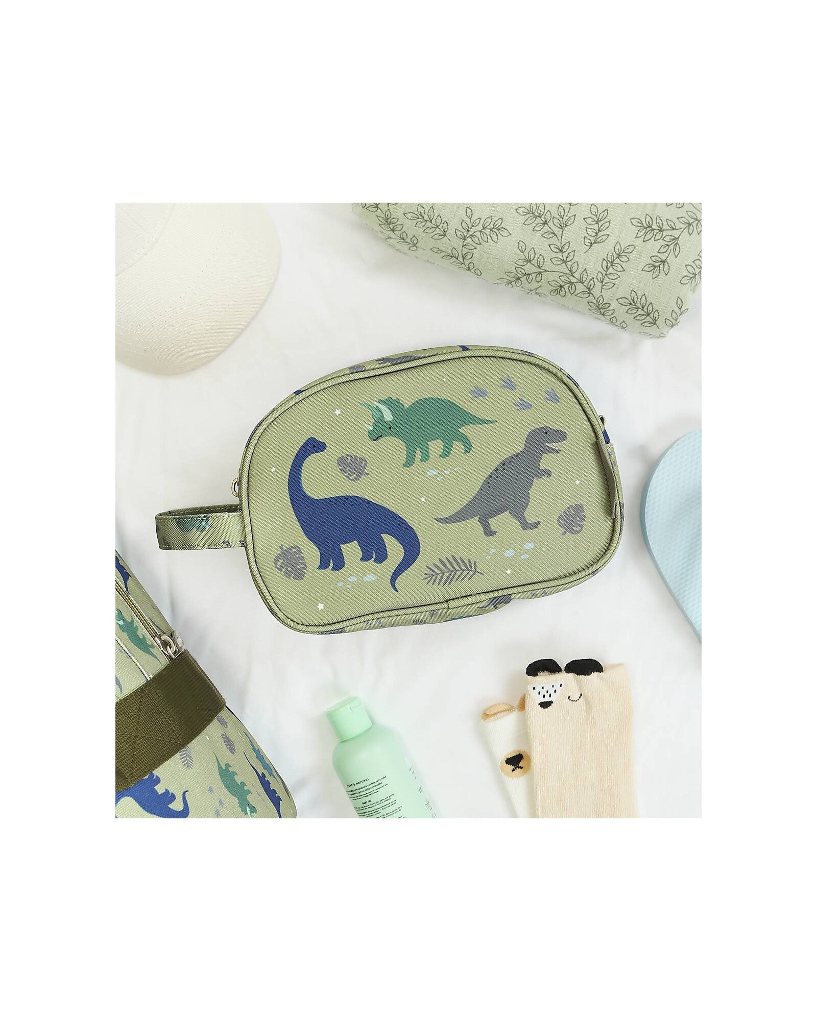 Beauty Case - Dinosauri - 20.5 x 14 x 9.5 cm - Personalizzabile con Nome - Fili e Stelle