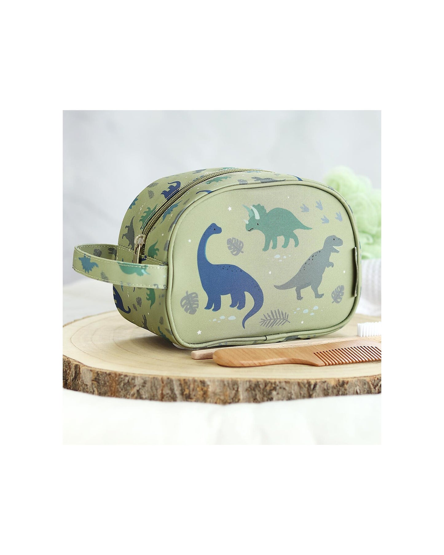 Beauty Case - Dinosauri - 20.5 x 14 x 9.5 cm - Personalizzabile con Nome - Fili e Stelle