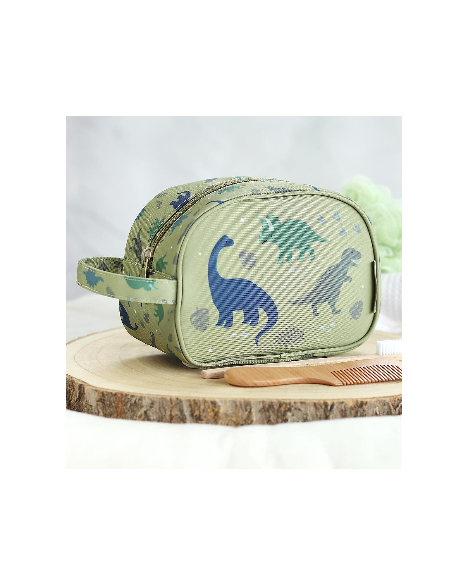 Beauty Case - Dinosauri - 20.5 x 14 x 9.5 cm - Personalizzabile con Nome - Fili e Stelle