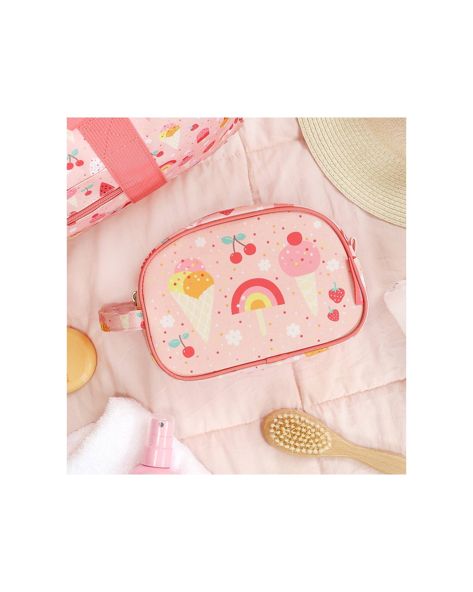 Beauty Case - Gelati - 20.5 x 14 x 9.5 cm - Personalizzabile con Nome - Fili e Stelle