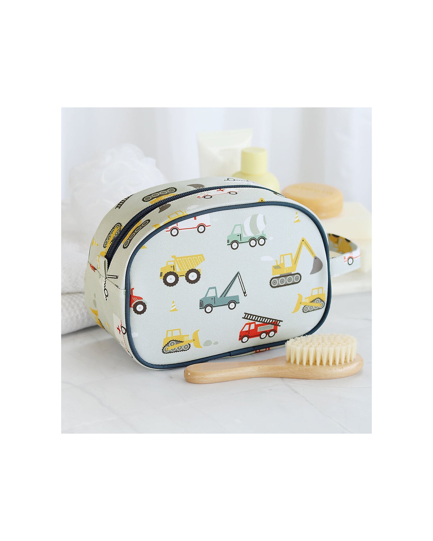 Beauty Case - Veicoli - 20.5 x 14 x 9.5 cm - Personalizzabile con Nome - Fili e Stelle