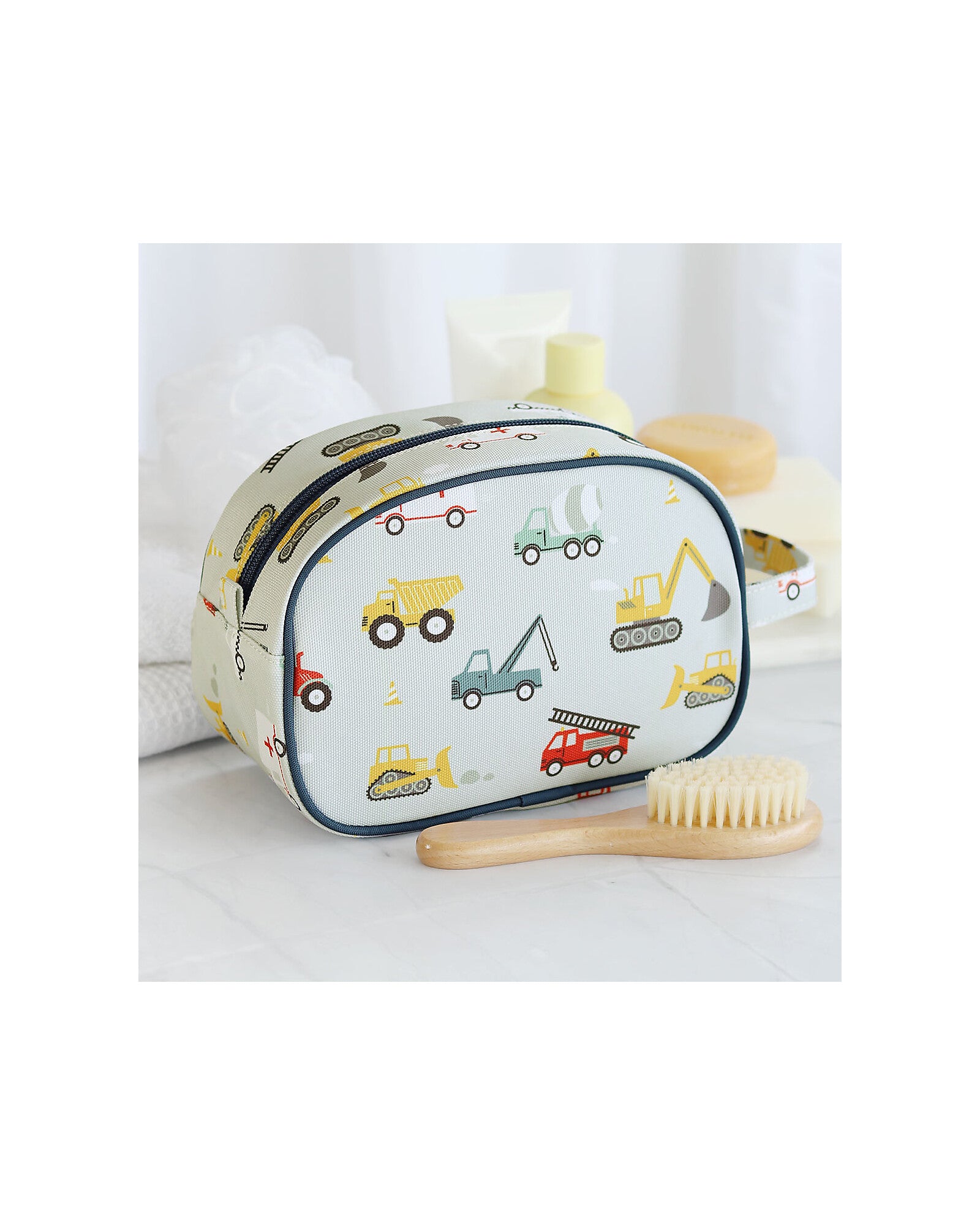 Beauty Case - Veicoli - 20.5 x 14 x 9.5 cm - Personalizzabile con Nome - Fili e Stelle