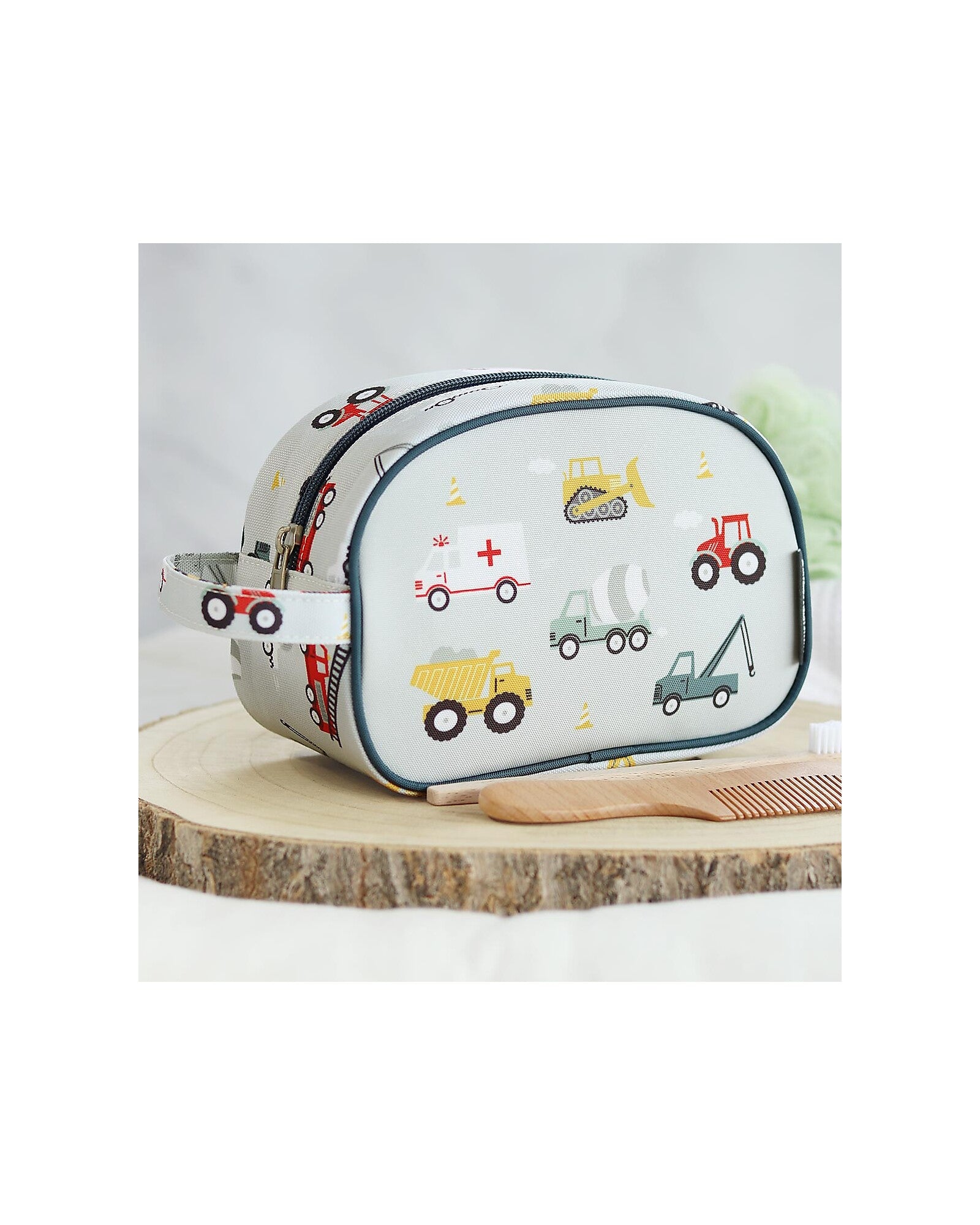 Beauty Case - Veicoli - 20.5 x 14 x 9.5 cm - Personalizzabile con Nome - Fili e Stelle