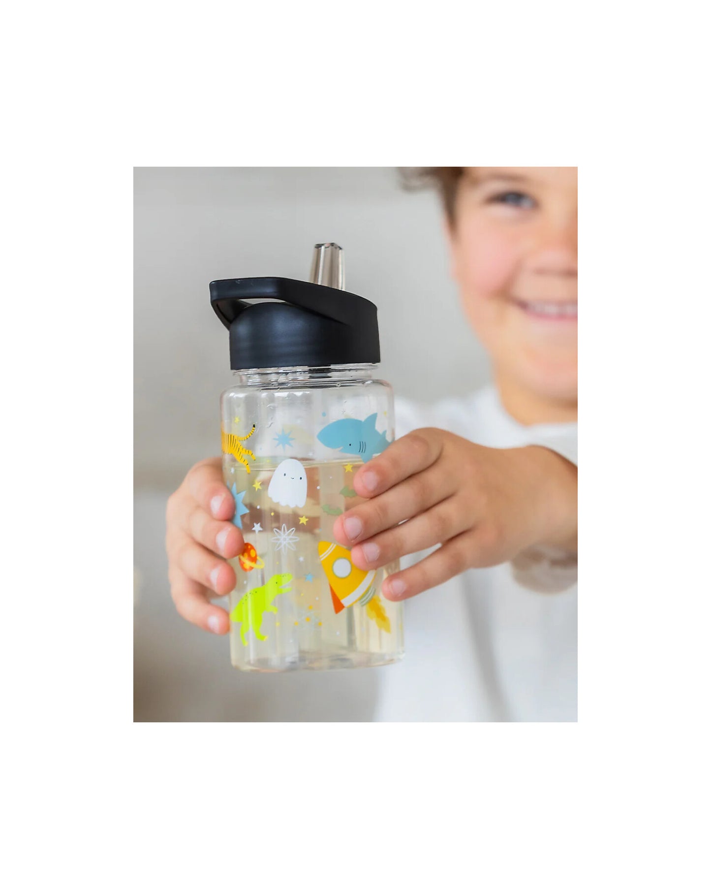 Borraccia con Cannuccia 450 ml - Galaxy - Senza BPA - Fili e Stelle