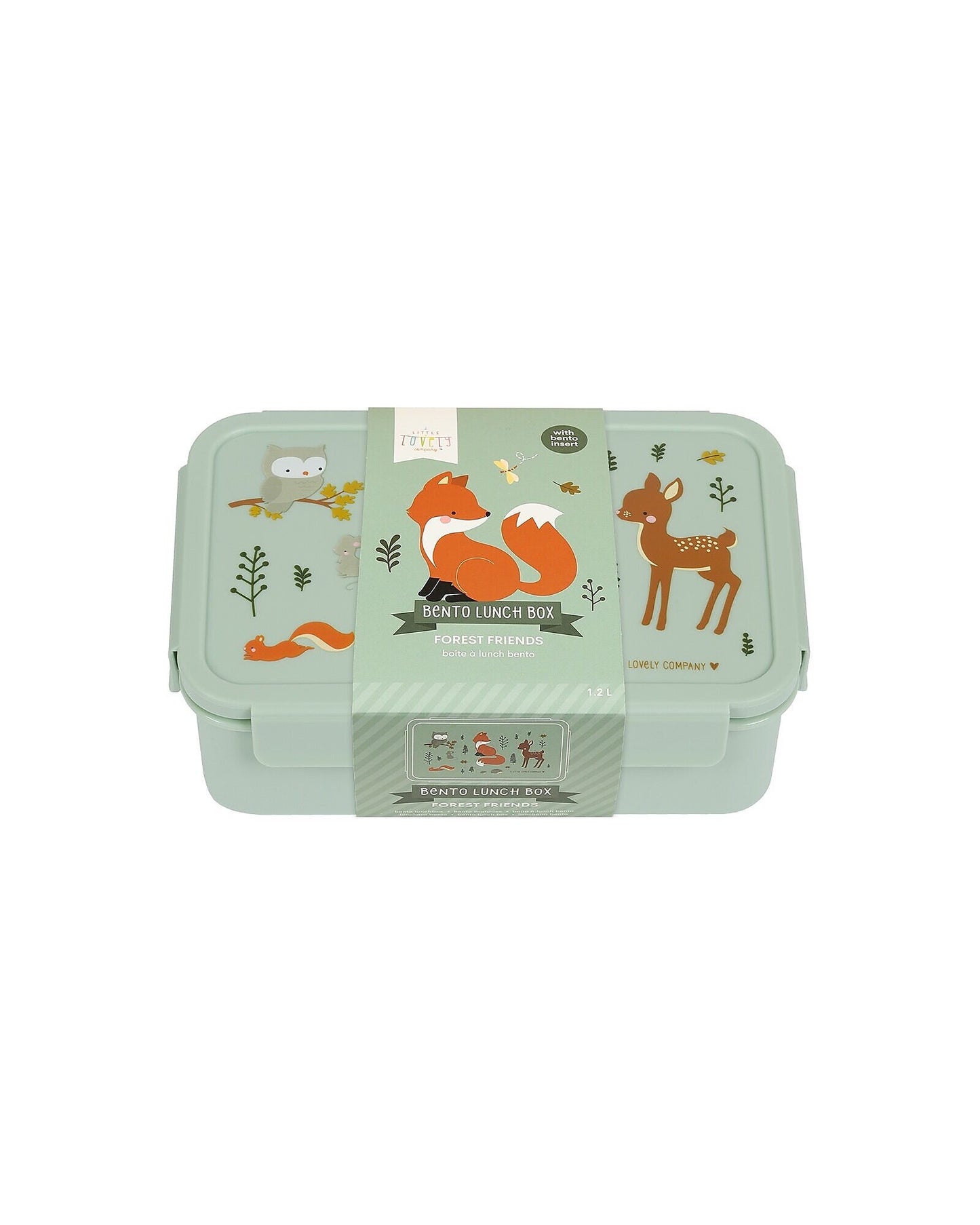 Porta Pranzo Bento - Amici della Foresta - con Scomparti Estraibili - Personalizzabile - Fili e Stelle