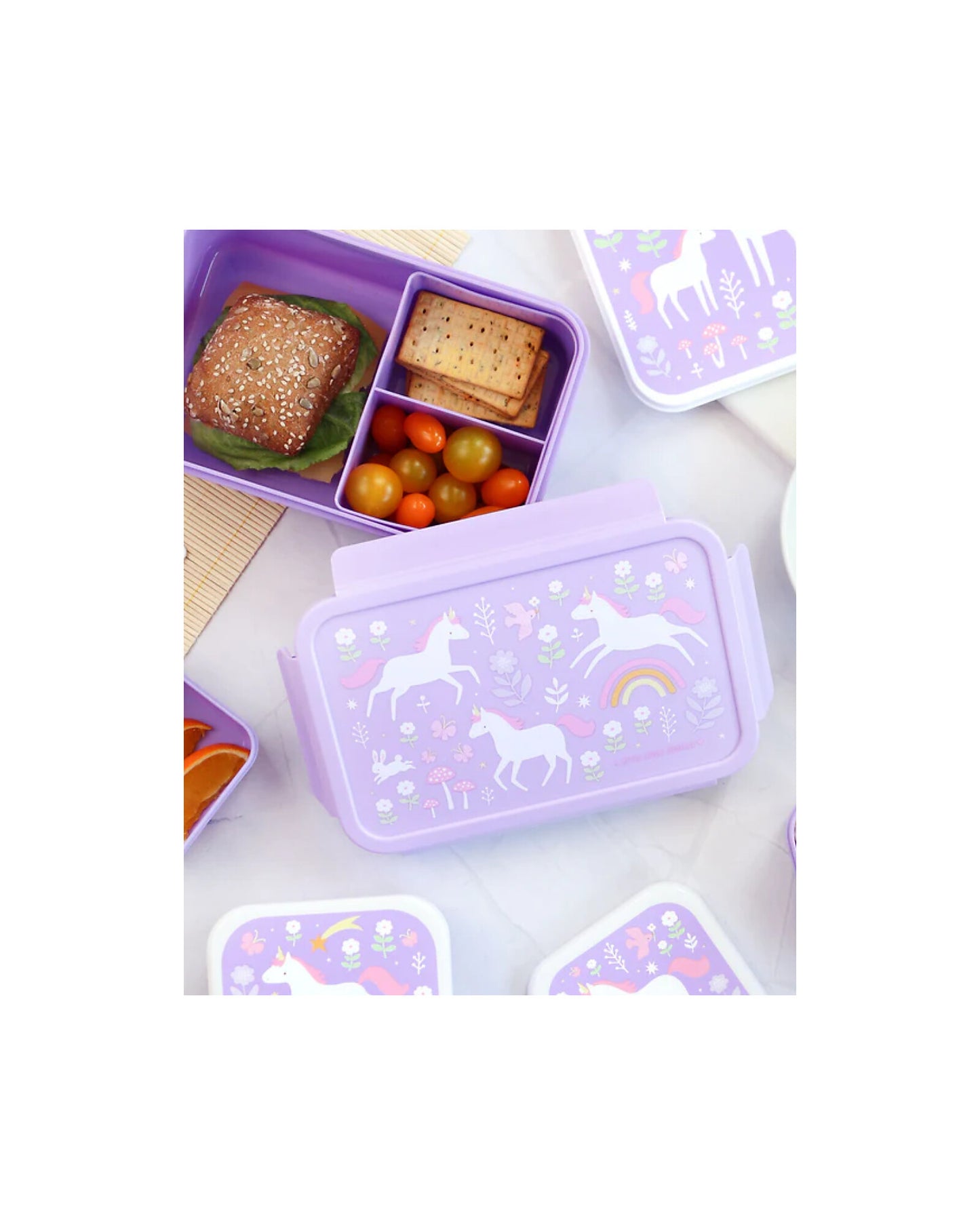 Porta Pranzo Bento - Unicorn Dreams - Scomparti Estraibili - Personalizzabile con nome