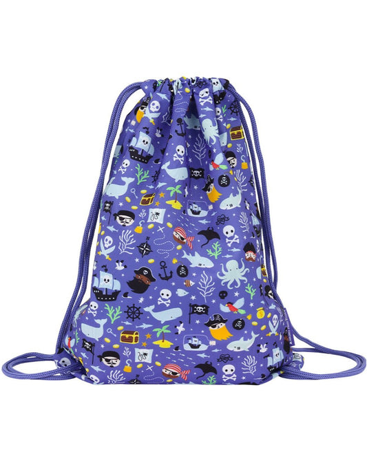 Sacca con Chiusura a Coulisse - Pirati - 32 x 42 cm - Personalizzabile con nome