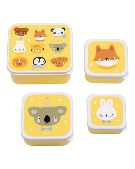 Set di Contenitori Porta Merenda - Amici Animali - Personalizzabili con Nome