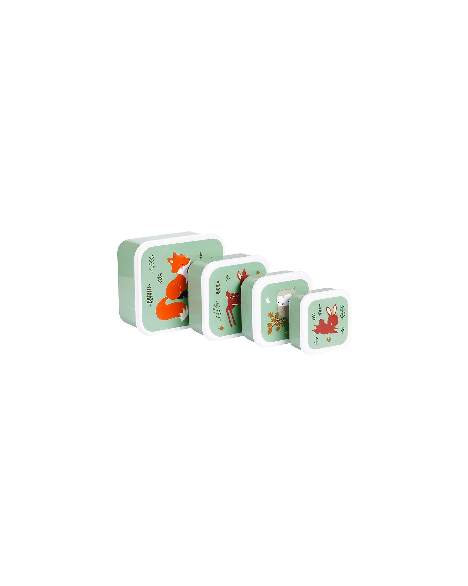 Set di Contenitori Porta Pranzo e Porta Merenda - Amici della Foresta - Personalizzabili con Nome - Fili e Stelle