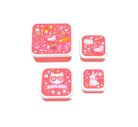 Set di Contenitori Porta Merenda - Fun - Personalizzabili con Nome - Fili e Stelle