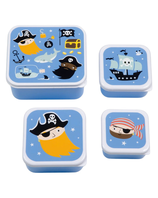 Set di Contenitori Porta Merenda - Pirati - Personalizzabili con Nome