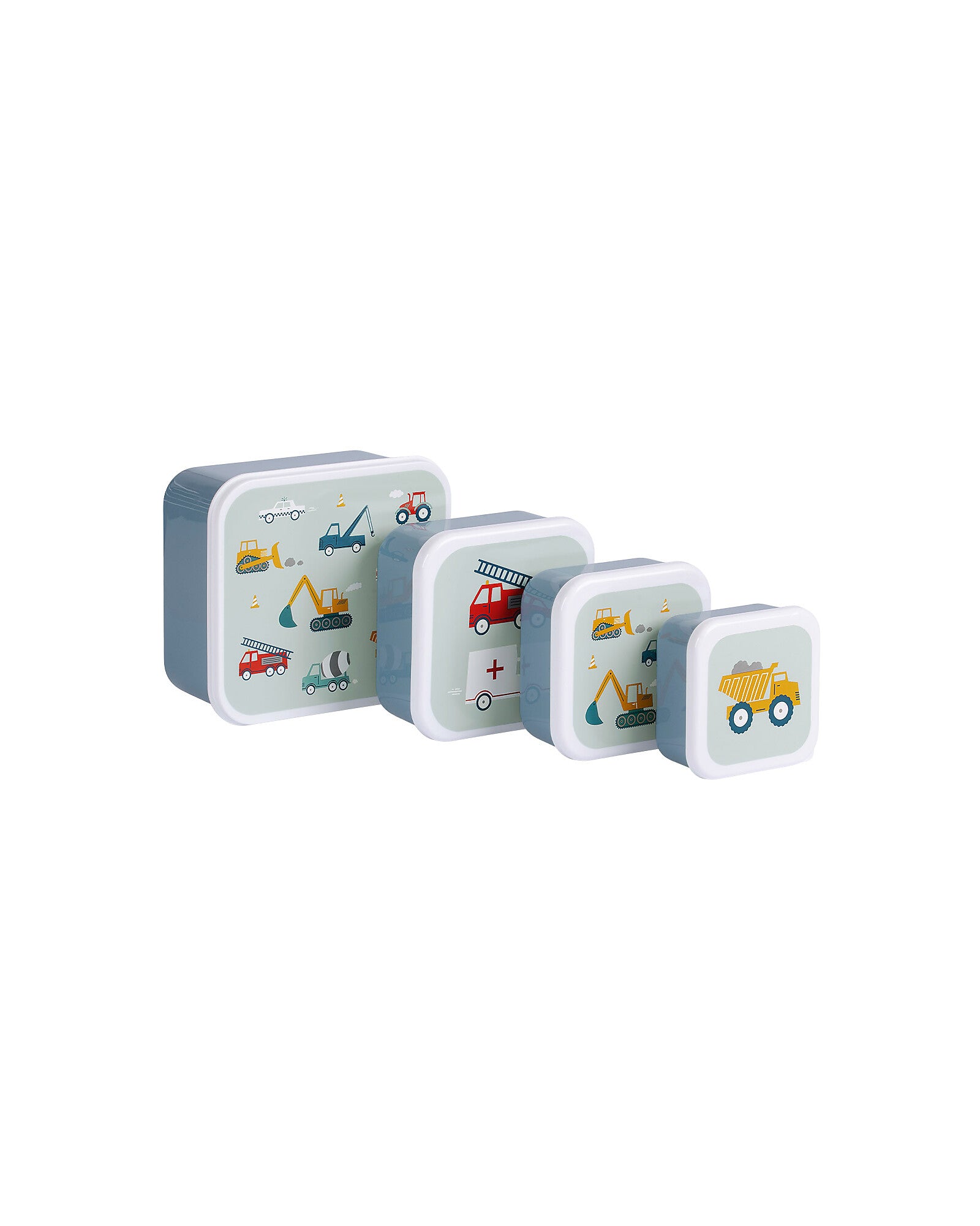 Set di Contenitori Porta Pranzo e Porta Merenda - Veicoli - Fili e Stelle