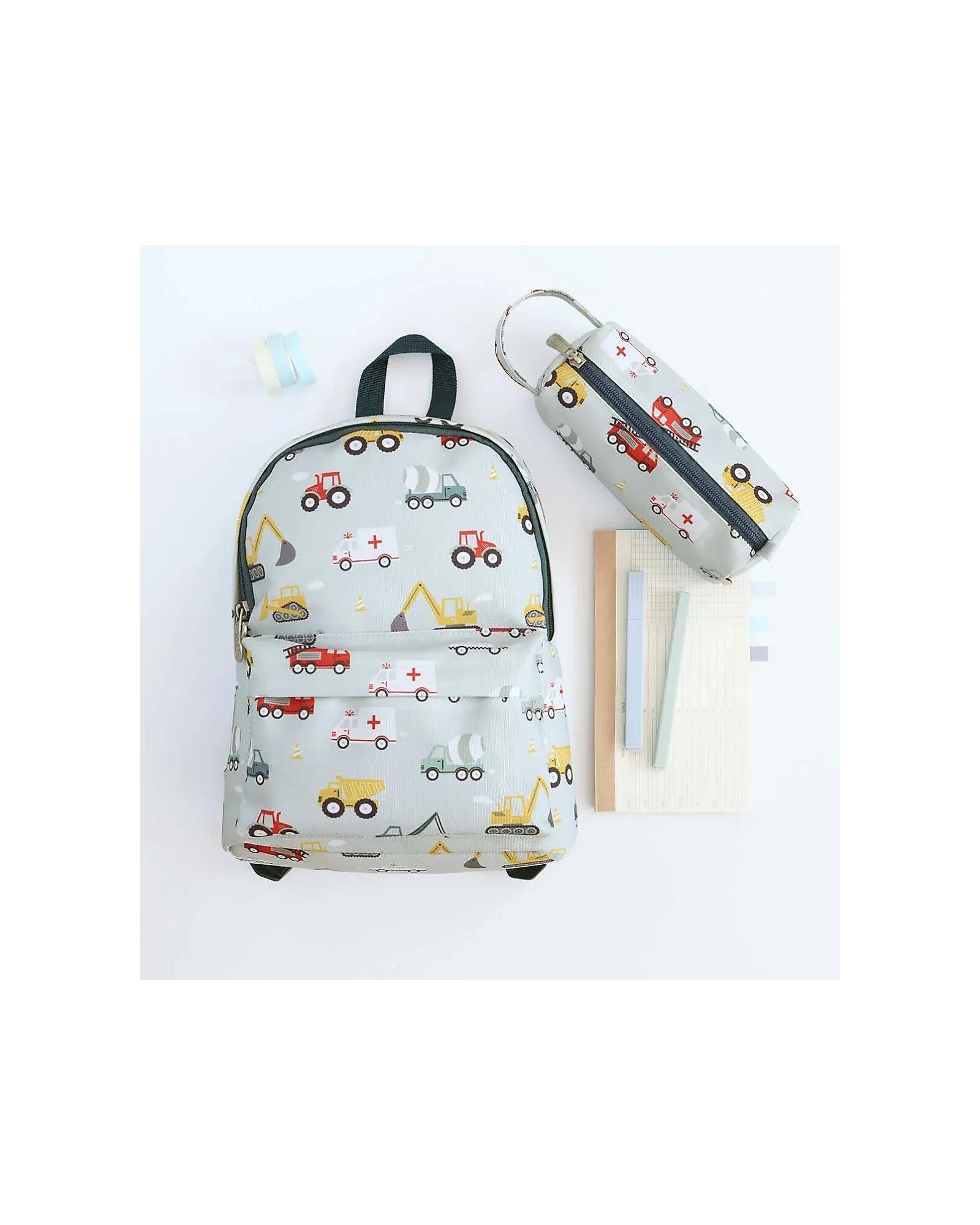 Astuccio per la Scuola con Chiusura a Zip - Veicoli - 20x8x7 cm - Personalizzabile con Nome - Fili e Stelle