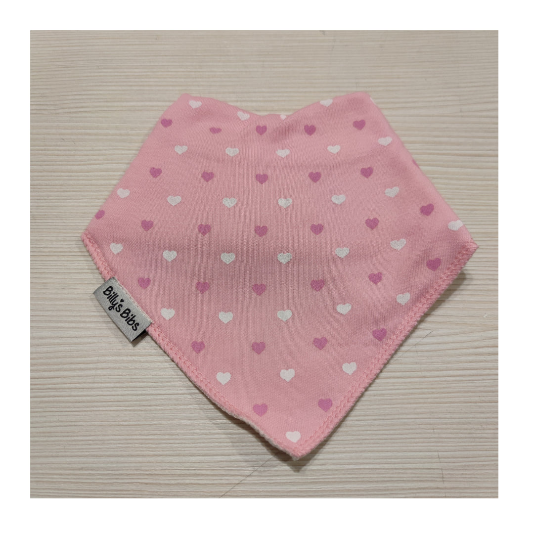 Bavaglino Bandana Extra Assorbente Cuori Rosa - Personalizzabile con Nome - Fili e Stelle