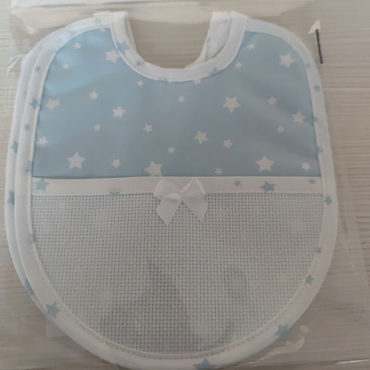 Bavaglino Cotone stelle - Personalizzato con Nome - Colori Vari - Fili e Stelle