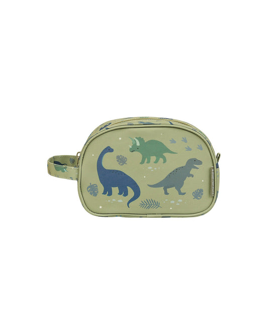 Beauty Case - Dinosauri - 20.5 x 14 x 9.5 cm - Personalizzabile con Nome - Fili e Stelle