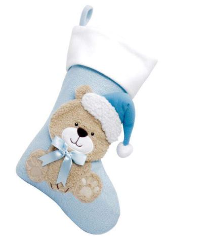 Calza della Befana Peluche Orsetto Azzurro - Personalizzabile