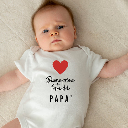 Body Festa del papà Caldo Cotone Bianco - Made in Italy - Fili e Stelle