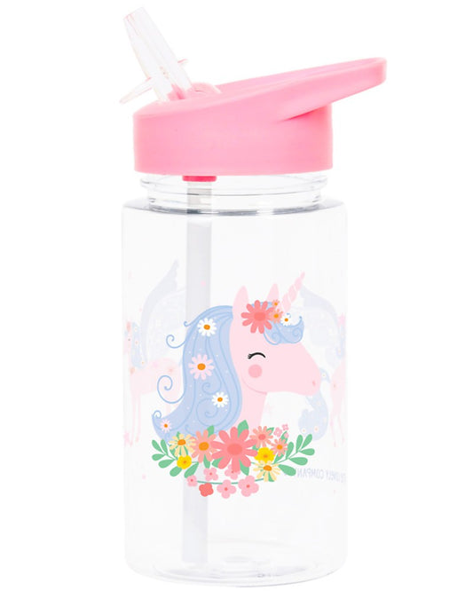 Borraccia con Cannuccia 450 ml - Unicorno - Senza BPA - Fili e Stelle