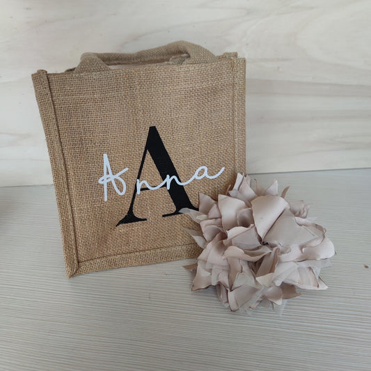 Borsa Juta Mini Gift Bag Personalizzabile - Fili e Stelle
