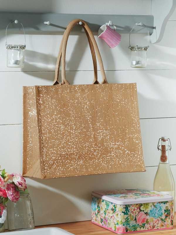 Borsa Juta Shimmer Personalizzabile - Fili e Stelle