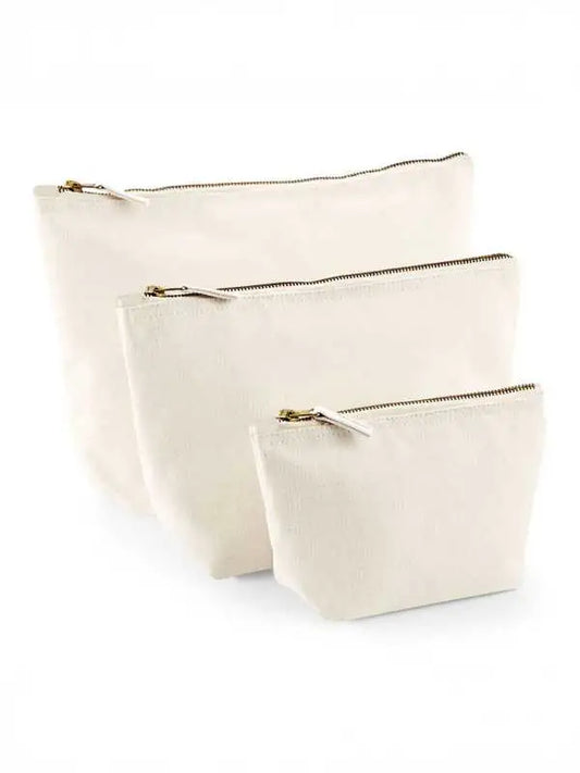 Pochette con Fondo in Cotone con zip in metallo Col. Naturale - Personalizzabile - Misure Varie