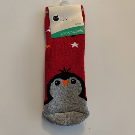 Calze Antiscivolo Pinguino 16/19 - Rosso - Fili e Stelle
