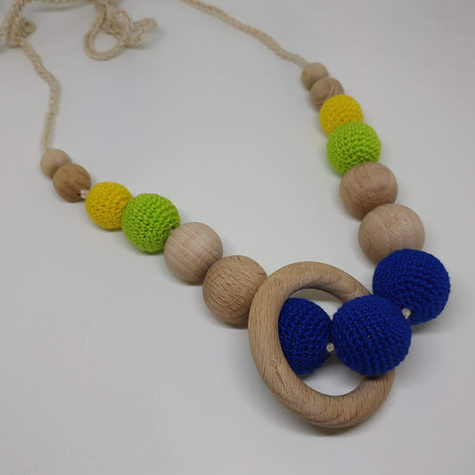 Collana Allattamento Blu, Gialla e Verde - Fili e Stelle