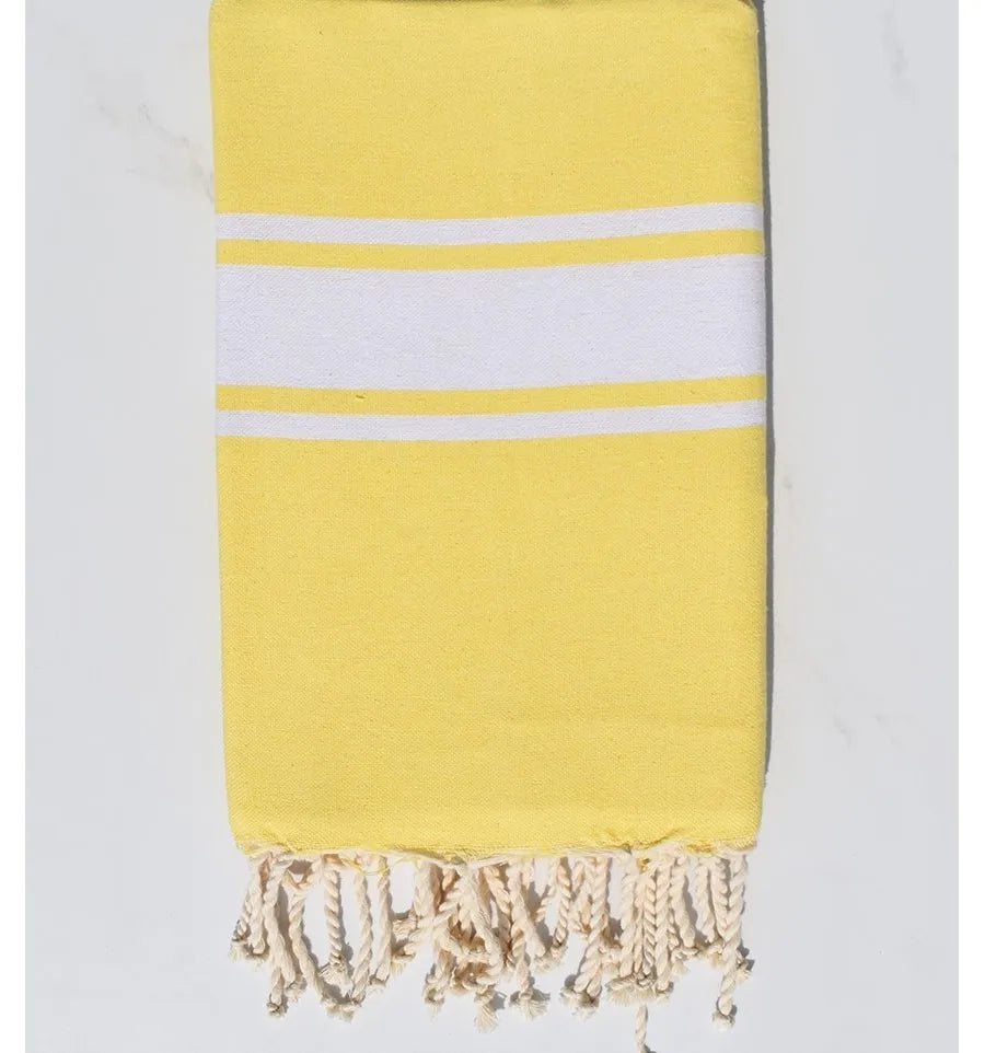 Telo Mare Fouta mod. Classico col. Giallo - Personalizzabile con il nome