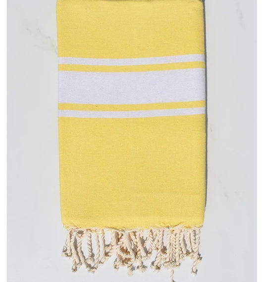 Telo Mare Fouta mod. Classico col. Giallo - Personalizzabile con il nome